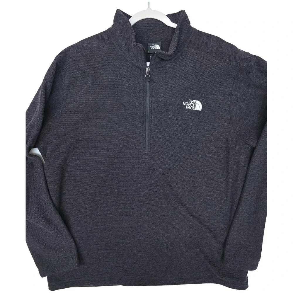 The North Face Pullover Mens 2XL‎ Gray Fleece 1/4 Zip Long Sleeve Hiking Outdoor